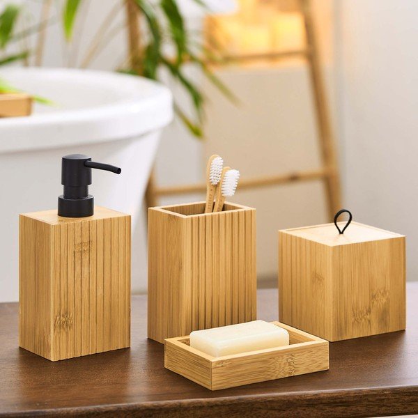Dozator sapuna od bambusa u prirodnoj boji Hanoi – douceur d'intérieur-image-1