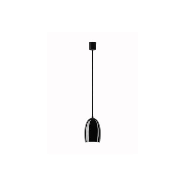 Crna stropna svjetiljka Sotto Luce UME Elementary 1S Glossy, ⌀ 13,5 cm