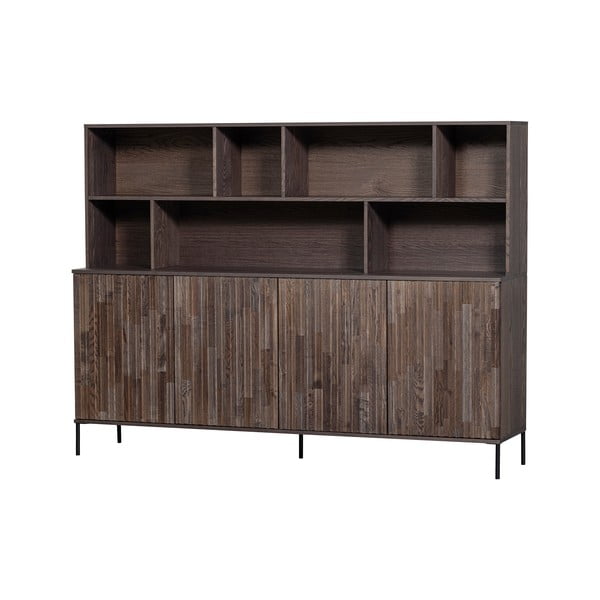 Smeđa biblioteka u dekoru jasena 200x150x44 cm Gravure – WOOOD-image-3