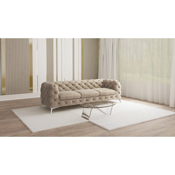 Sivo-bež baršunasti sofa 243 cm Chelsea – Ropez-image-1