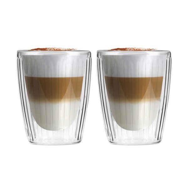 Staklene šalice u setu 2 kom za cappuccino 250 ml Livio Duo – Vialli Design