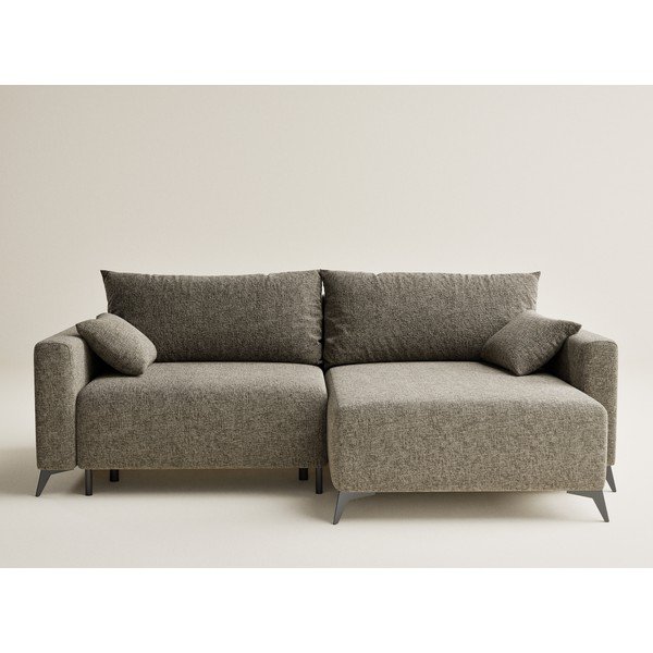 Smeđa sklopiva/s prostorom za odlaganje kutna garnitura od šenila (s desnim kutom/s ležaljkom) Leon – Maison de Rêve-image-2