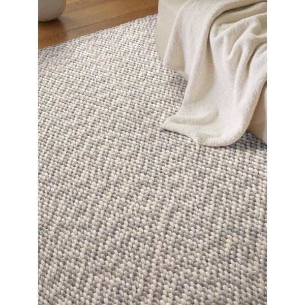 Svijetlo sivi/krem ručno rađen vunen tepih 140x200 cm Lyon Beans – Elle Decoration-image-3