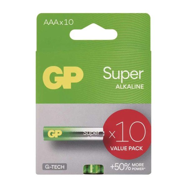 Set od 10 alkalnih baterija EMOS GP Super AAA-image-1