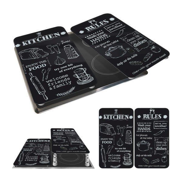 Zaštitni poklopci za štednjak u setu od kaljenog stakla 2 kom 52x30 cm Kitchen Rules – Maximex-image-3