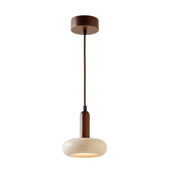 Smeđa/bež LED viseća svjetiljka s kamenim sjenilom ø 15 cm Karo – Opviq lights