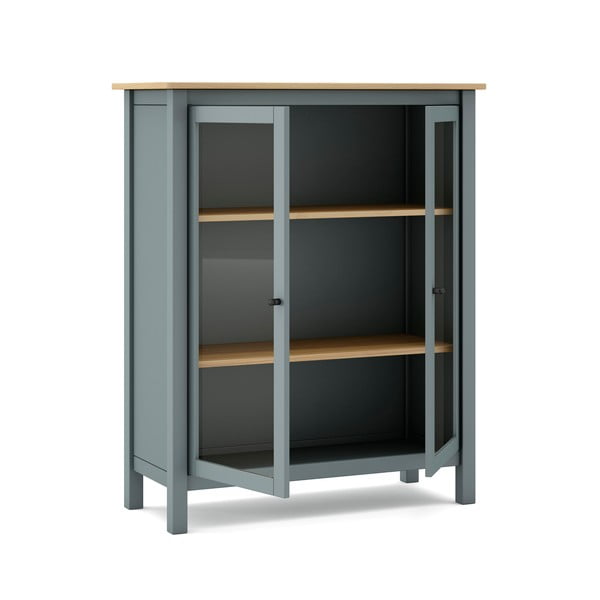 Vitrina prljavo zelena od masivnog bora 90x110x40 cm Misti – Marckeric-image-3