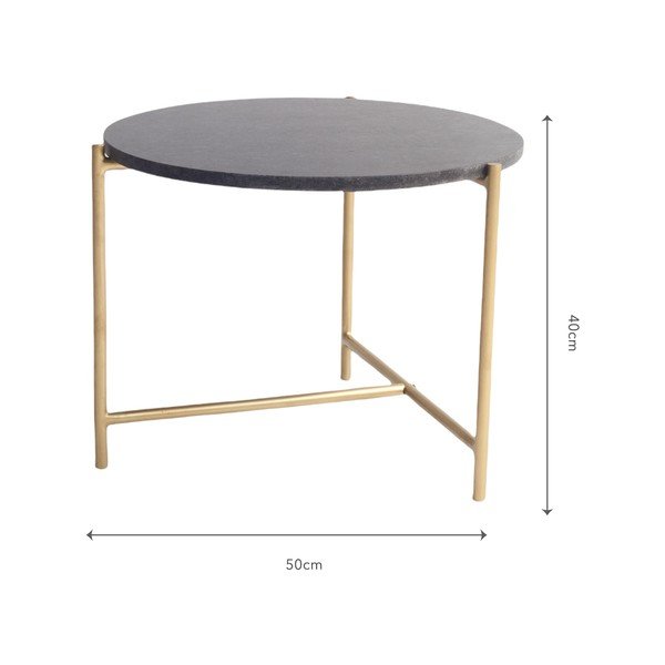 Crni mramorni okrugli stolić za kavu ø 50 cm Morgans - Really Nice Things-image-4