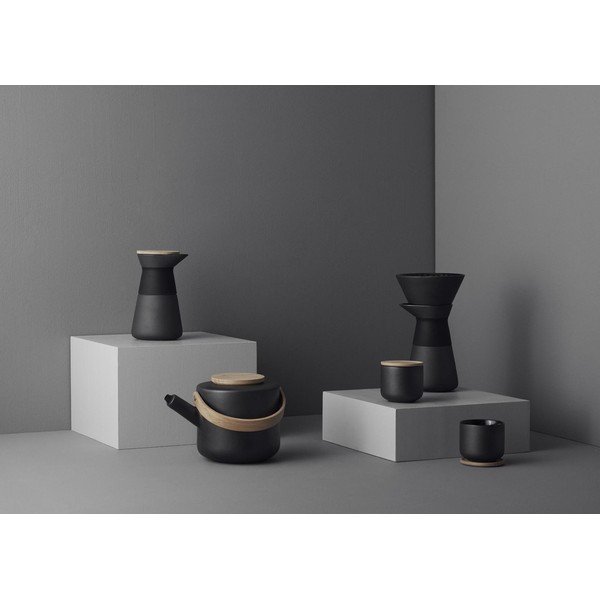 Crna šalica za cappuccino od kamenine 200 ml Theo – Stelton-image-1