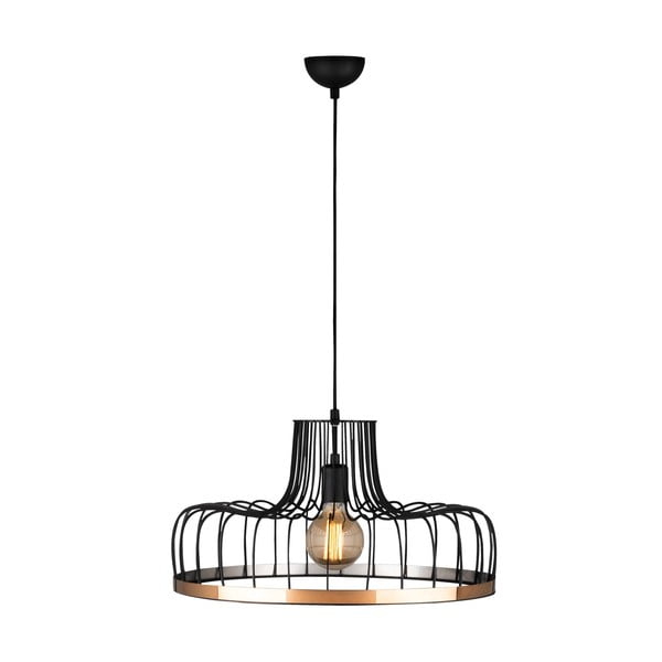 Crna/u bakrenoj boji viseća svjetiljka s metalnim sjenilom ø 53 cm Fellini – Opviq lights