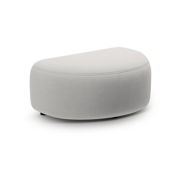 Svijetlo sivi baršunast tabure Kate – Micadoni 