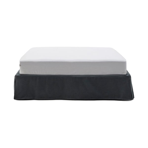 Antracitno sivi tapecirani bračni krevet 160x200 cm Jaira – Kave Home-image-1