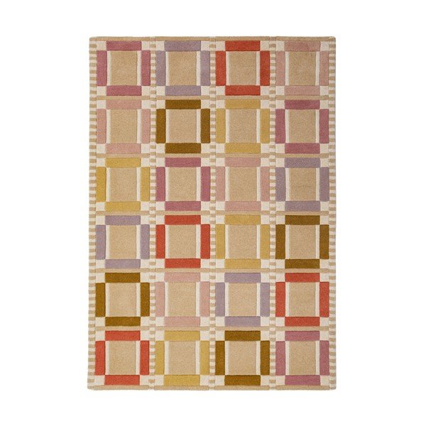 Ručno rađen vunen tepih u prirodnoj boji 140x200 cm Quadro Wool – Flair Rugs
