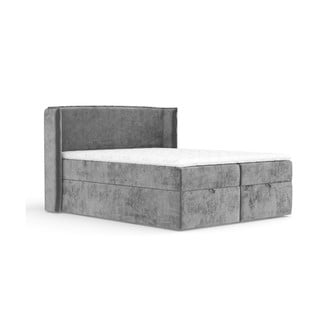 Sivi boxspring krevet s prostorom za pohranu 180x200 cm Passion – Maison de Rêve