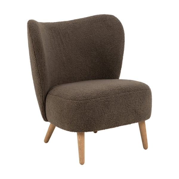 Smeđa fotelja od bouclé tkanine Elmont – Actona