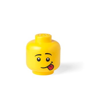 Žuta kutija za pohranu u obliku glave LEGO® Silly ⌀ 16,3 cm