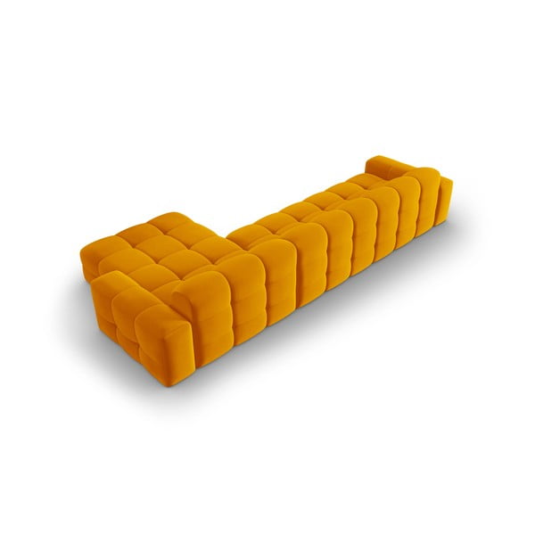 Oker žuta baršunasta kutna garnitura (desni kut) Kendal - Micadoni Home-image-4