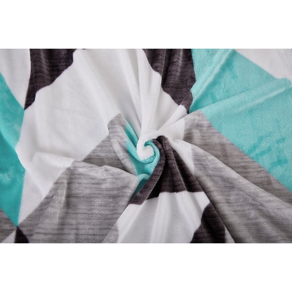 Siva/tirkizna posteljina za krevet za jednu osobu od mikropliša 140x200 cm Abstract  – My House-image-1