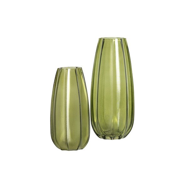 Zelena staklena vaza DRVO Kali, visina 28 cm-image-1
