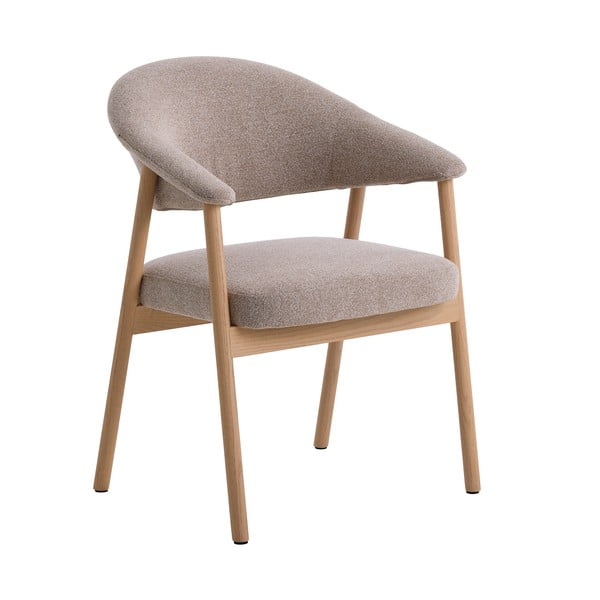 Bež blagovaonske stolice u setu s naslonima za ruke 2 kom od punog hrasta Elk – Unique Furniture