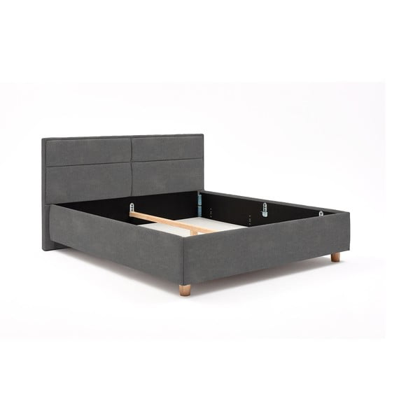 Svijetlo sivi bračni krevet s prostorom za odlaganje ProSpánek Grace, 160 x 200 cm-image-2