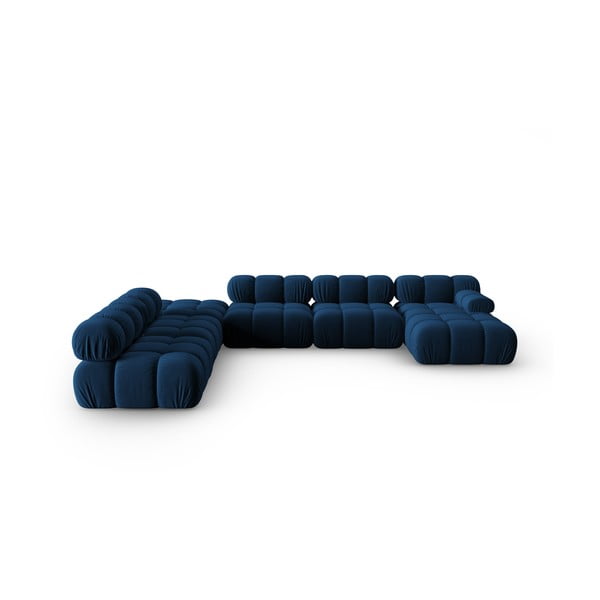 Plava baršunasta sofa 379 cm Bellis – Micadoni Home