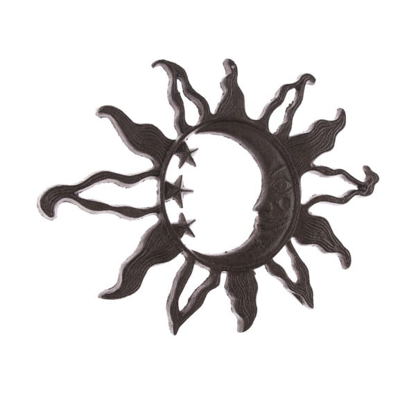 Crna vanjska zidna dekoracija od lijevanog željeza Dakls Sun