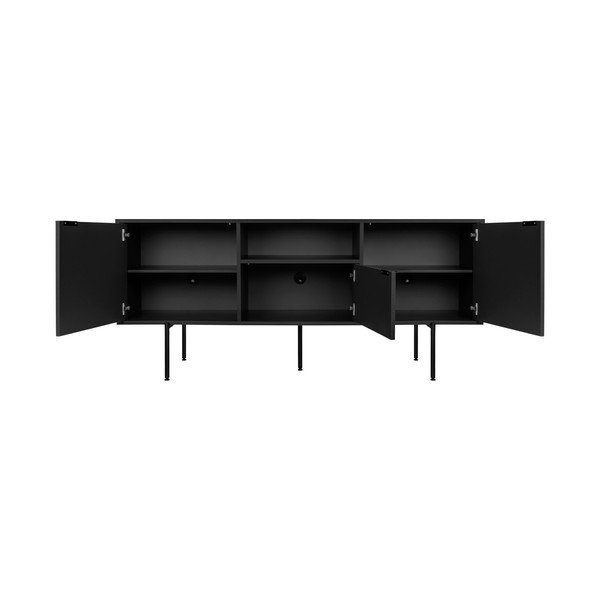Crna TV komoda 180x79x50 cm Bau – noo.ma-image-3