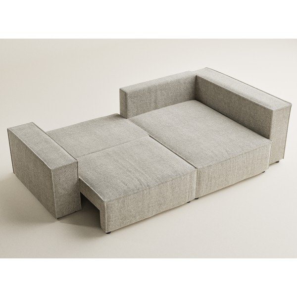 Bež sklopiva/s prostorom za odlaganje kutna garnitura od šenila (s desnim kutom/u obliku slova L) Tonga – Maison de Rêve-image-3