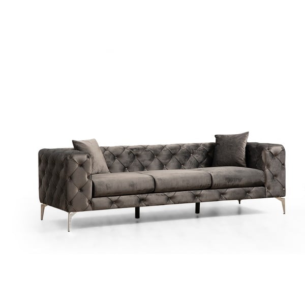 Tamno siva baršunasti sofa 237 cm Como – Balcab Home