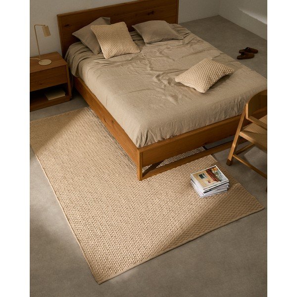 Krem ručno rađen tepih od mješavine pamuka 160x230 cm Mascarell – Kave Home-image-2