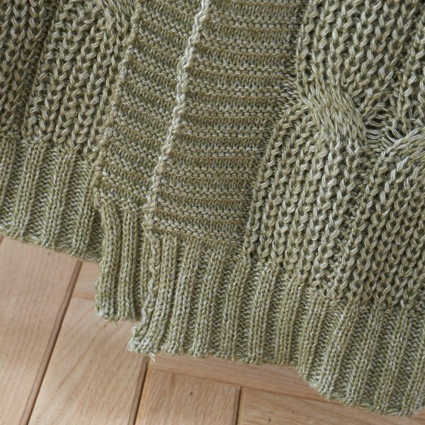 Zelena pletena deka 130x170 cm Chunky Marl Knit – Catherine Lansfield-image-2