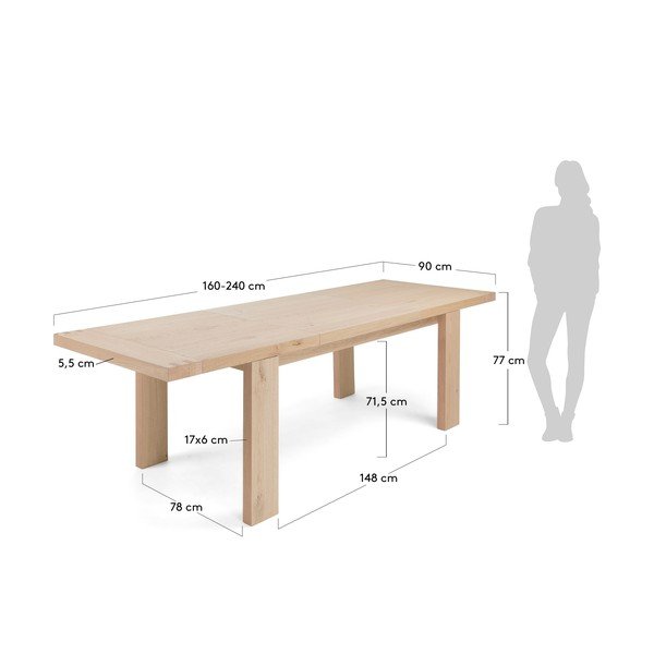 La Forma Dobry sklopivi stol za blagovanje, dužine 160-240 cm-image-1