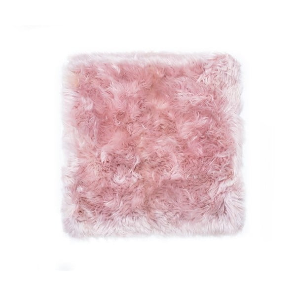 Ružičasti tepih od ovčje kože Royal Dream Zeland Square, 70 x 70 cm
