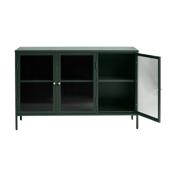 Zelena metalna vitrina Unique Furniture Bronco, visina 85 cm-image-3