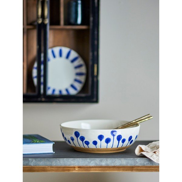 Bijela/plava keramička zdjela ø 28 cm Linora – Bloomingville-image-1