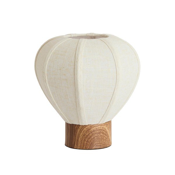 Krem metalna stolna lampa s tekstilnim sjenilom (visina 23,5 cm) Kyzo – Light & Living