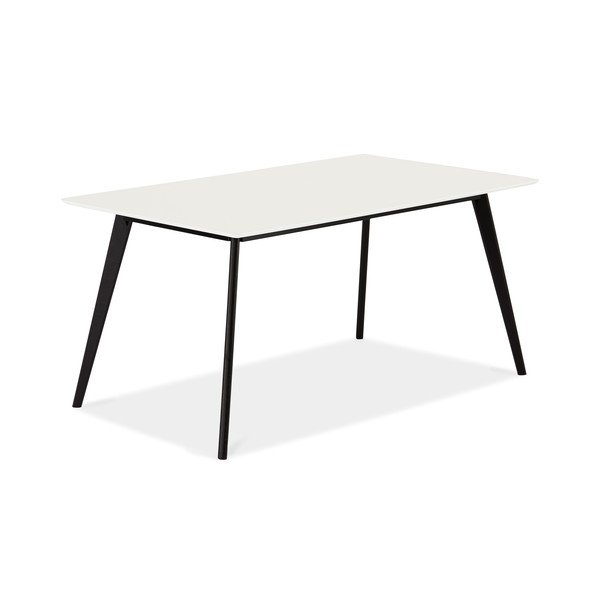 Bijeli blagovaonski stol s crnim nogama Furnhouse Life, 160 x 90 cm-image-1