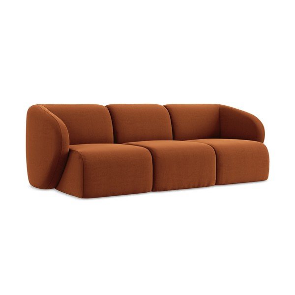 Baršunasti sofa boja terakote 244 cm Lani – Makamii-image-1