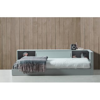 Sivi krevet za jednu osobu od borovog drveta WOOOD Connect, 90 x 200 cm