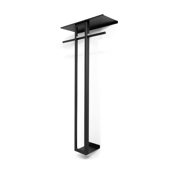 Crna željezna zidna vješalica s policom 70 cm Luno Large – Spinder Design