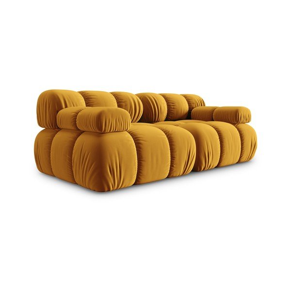 Žuta  baršunasta sofa 188 cm Bellis – Micadoni Home-image-3