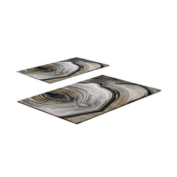 Sive/u zlatnoj boji kupaonske prostirke u setu 2 kom 60x100 cm CT – Foutastic