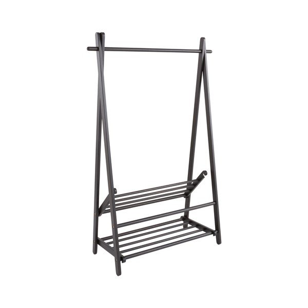 Crni stalak za odjeću od masivnog bora 100x150x41 cm Cole – Jotex