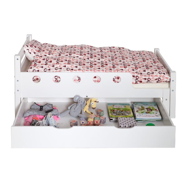 Bijela dječja ladica za ispod kreveta 70x140 cm White Junior – Flexa-image-1