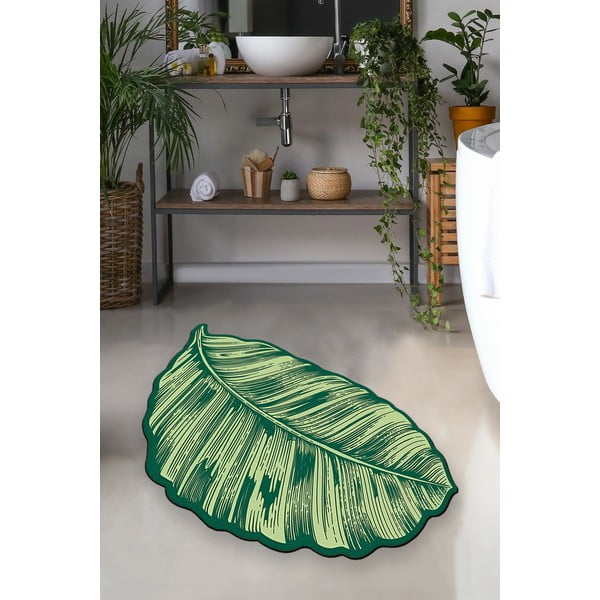 Zelena kupaonska prostirka 60x100 cm Sheet – Foutastic