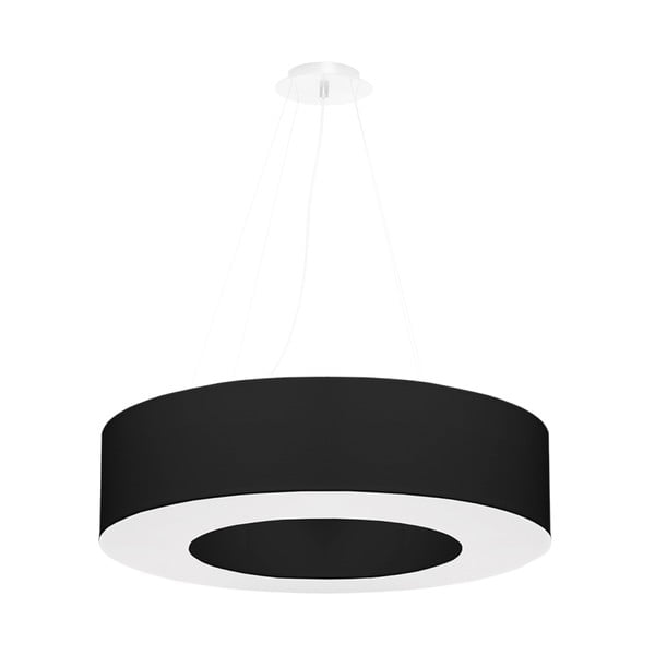 Crna viseća svjetiljka s tekstilnim sjenilom ø 70 cm Galata – Nice Lamps