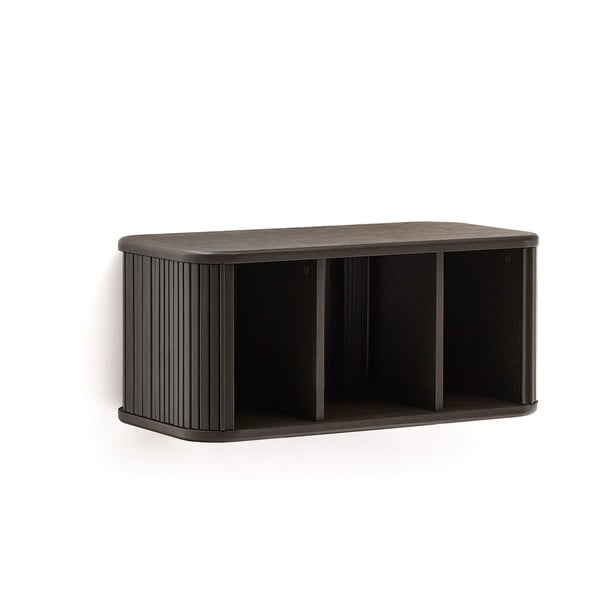 Tamno smeđi zidni ormarić za ispod umivaonika u dekoru jasena 90x40 cm Mailen – Kave Home-image-2