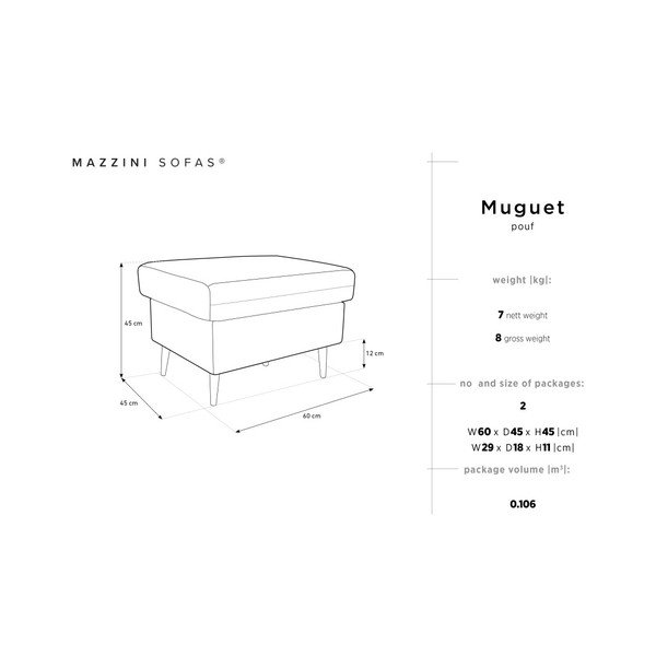 Crni pouf Mazzini Sofas Muguet, 60 x 45 cm-image-4
