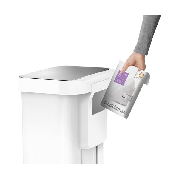 Bijela željezna kanta za smeće s pedalom 55 l – simplehuman-image-4